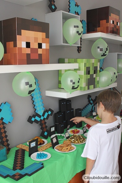 Organiser un anniversaire thème Minecraft avec CitizenKid : déco, gâteau,  jeux d'ambiance, activités créatives