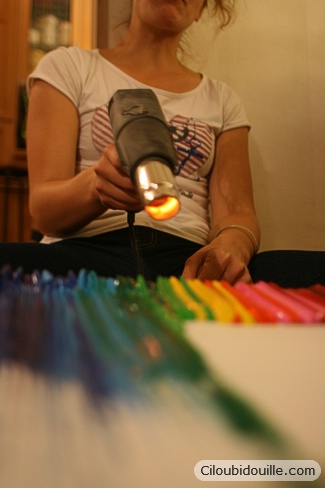 Activité] Peinture aux crayons de cires fondus au sèche-cheveux -  S'éveiller et s'épanouir de manière raisonnée